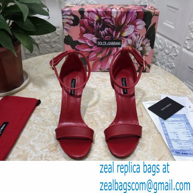 Dolce  &  Gabbana Heel 10.5cm Leather Sandals Red with Baroque D & G Heel 2021